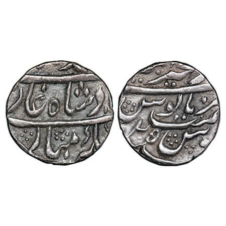 Muhammad Shah, Silver Rupee, 11.40g, (Dar ul Khair) Ajmer Mint, 25 RY, KM 436.2. Very Fine