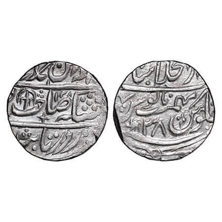 Shah Alam II, Silver Rupee, 11.04g, Dar us Khilafat Shahjahanabad Mint, Sahib qiran type, 