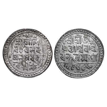 Jaintiapur, Silver Rupee, 9.89g, Bar Gossain II (SE 1653-1692 / 1731-1770 AD), SE 1653, Ob