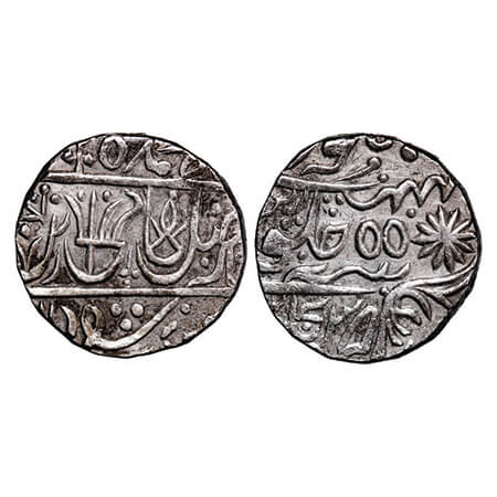 Maratha Confederacy, Silver Rupee, 11.03g, Sagar, Ravish Nagar Sagar Mint, INO Shah Alam I