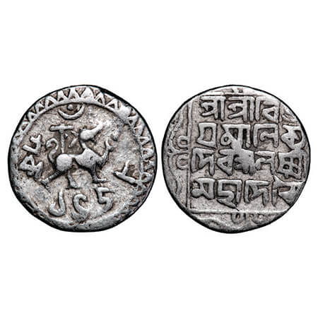 Tripura, Silver Tanka, 10.48g, Vijaya Manikya (SE 1454-1486 / 1532-1564 AD), Saka 1458, ci