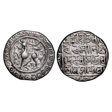 Tripura, Silver Tanka, 10.56g, Rajadhara Manikya (SE 1508-1531 / 1586-1599 AD), Saka 1508,