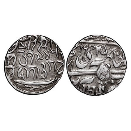 Kashmir, Silver Rupee, 6.50g, Pertab Singh (VS 1942-1979), Obv: JHS & Persian date, VS 194
