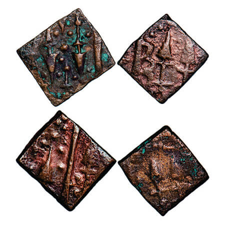 Sunth, Copper Paisa, (2 Coins) 2.54g & 3.02g, Obv: two spears, Rev: two spears. Sameer Pan