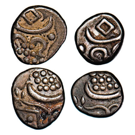 Travancore, Silver Chukram, 0.38g, (2 Coins), Anizham Thirunal Marthanda Varma (ME 904-933
