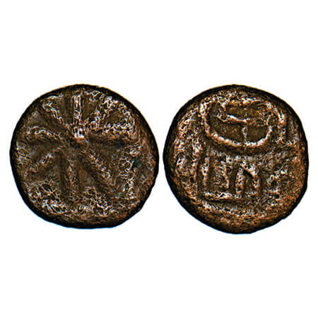 Madras Presidency, Copper Tegnapatan Cash, 1.02g, (c 1741 AD), Obv: Star, Rev: 'Kumpini' i
