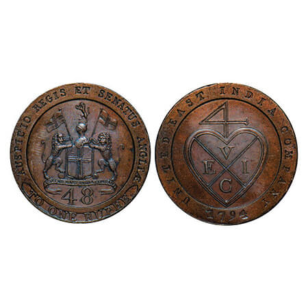 Madras Presidency, Copper Dub / 1/48 of Rupee Proof, 13.95g, Struck at Soho Mint, (1794 -1