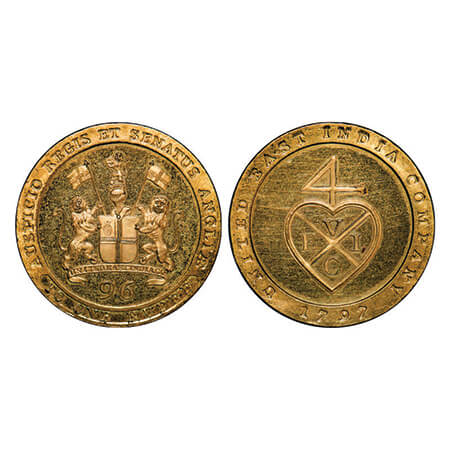 Madras Presidency, Gold Gilt ½ Dub / 1/96 of Rupee Proof, 6.65g, Struck at Soho Mint, (179