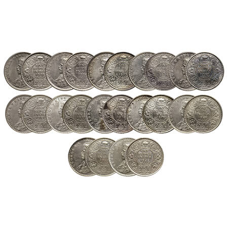 George V, Silver, Rupee (12 Coins), 1911 (Bom), 1912 (Bom), 1913 (Bom), 1914 (Bom), 1915 (