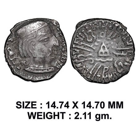 Western Kshatrapa, Svami Rudrasena III (c. 348-378 AD) son of Svami Rudradaman II, Silver 