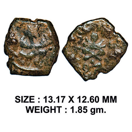 Pre - Gupta Central India, King Shridhara Varma (300-350AD), Garuda Type Coin,Copper 1.84g