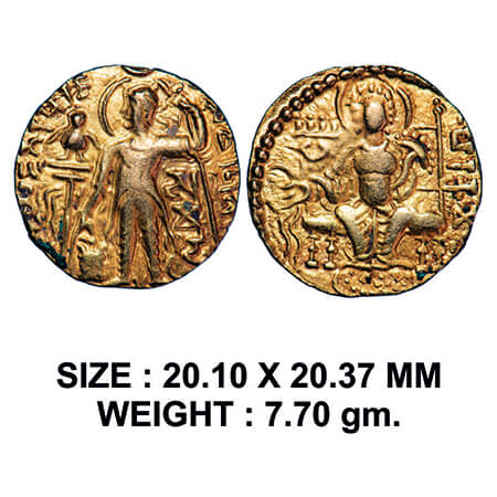 Guptas, Samudragupta (c. 335-380 AD), Gold Dinar, 7.70g, 'Standard' type, Obv: King Nimbat