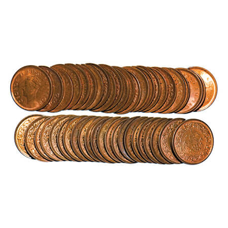George VI, Bronze, 1/12 Anna, (Lot of 23 coins), 1939, Bombay Mint, Head Type I, Dot. GK 1