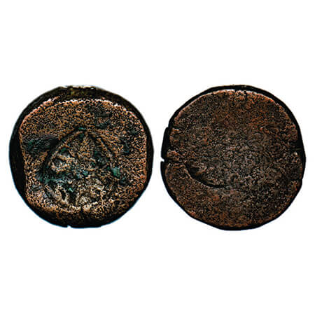 Gwalior, Copper Paisa, 15.75g, Bhilsa Mint, with circular shape counter-mark Mace symbol &