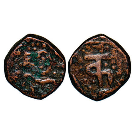 Gwalior, Copper ½ Paisa, 5.51g, Jankoji Rao (AH 1243-1259 / 1827-1843 AD), Lashkar Mint, w