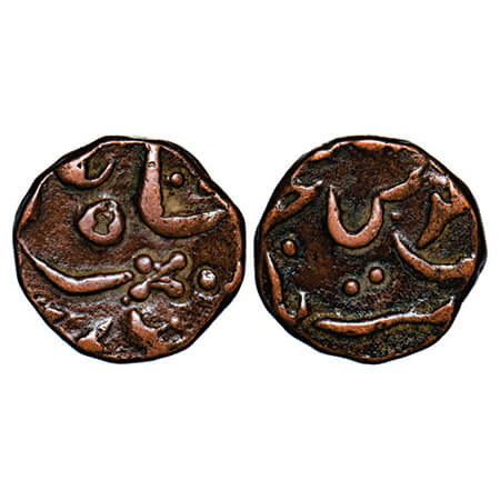 Hyderabad Feudatory Aurangabad, Copper Toka Cash, 8.31g, INO Shah Alam II, 4x RY, (Auranga