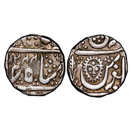 Indore, Silver ½ Rupee, 5.58g, Mulhar Rao II (AH 1124-1248 / 1811-1833 AD), Malharnagar Mi