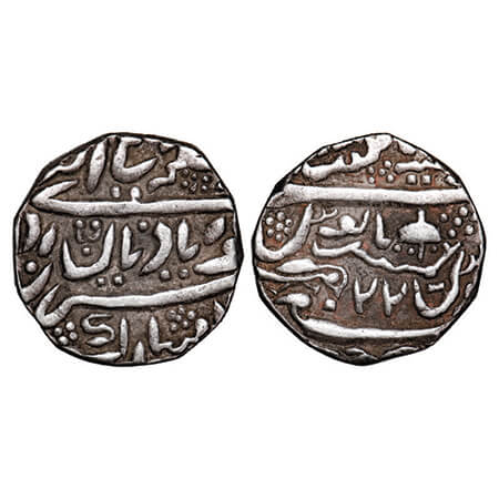 Jaisalmir, Silver Rupee, 10.43g, Ranjit Singh (1846-1864 AD), Akhey Shahi, 22 RY Frozen, D
