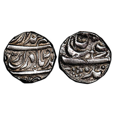 Patiala, Silver Rupee, 11.09g, Amar Singh (AH 1179-1196/1765-1781 AD), INO Ahmad Shah Durr