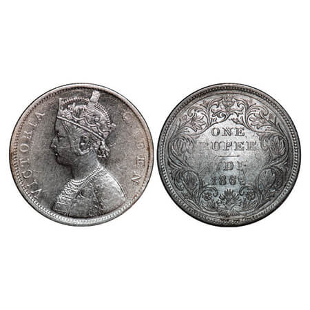 Victoria Queen, Silver, Rupee, 1862, Bombay Mint, B/II/1/0. GK 286. Very Fine+. Scarce.