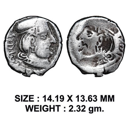 Western Kshatrapas, Kardamaka Dynasty, Rudrasena II (c. 255-276 AD), Silver Drachma, 2.32g