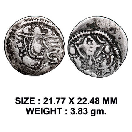 Indo-Sassanian, Chavadas of Gujarat Region, Anonymous Issue (c. 760-850 AD), Billon Drachm