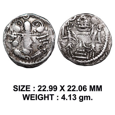 Indo-Sassanian, Chavadas of Gujarat Region, Anonymous Issue (c. 760-850 AD), Billon Drachm