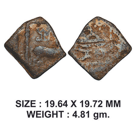 Western Kshatrapas, Simhasena (c. 378-385 AD), Lead Unit, 4.81g, Obv: Humped bull facing t