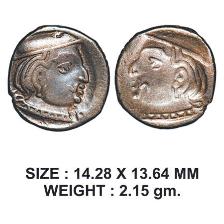 Western Kshatrapas, Silver Drachma, 2.15g, Error, Obverse Brockage, nice deep and complete