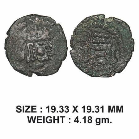 Indo-Sassanian, Rajashtan Area, Silver Drachma, 4.18g, Obv: Crowned profile bust of king f