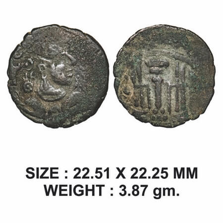Indo-Sassanian, Rajashtan Area, Silver Drachma, 3.87g, Obv: Crowned profile bust of king f