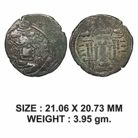 Indo-Sassanian, Rajashtan Area, Silver Drachma, 3.95g, Obv: Crowned profile bust of king f