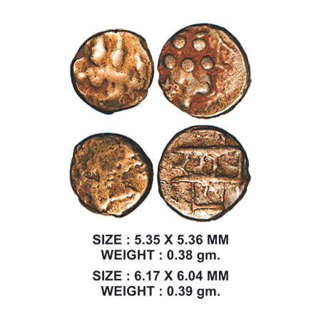 KeladiNayakas of Ikkeri, SadashivaNayaka(1543-65-1570 AD), Gold Fanam (2 coin), Lakshmi-Na