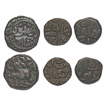 Delhi Sultan, Copper Double Falus & Falus (3 Coins), Bahlul Shah (AH 855-894 / 1451-1489 A