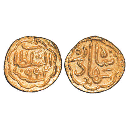Gujarat Sultanate, Gold (1/3?) Tanka, 2.26g, Qutb Al Din Bahadur Shah (AH 932-943 / 1526-1