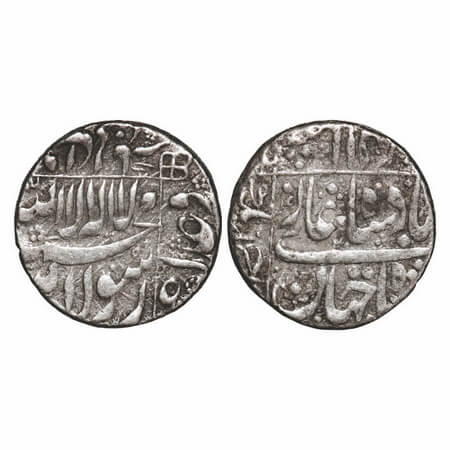 Shah Jahan I, Silver Rupee, 11.13g, Ahmadnagar Mint, 4 RY, mint name on left margin on rev