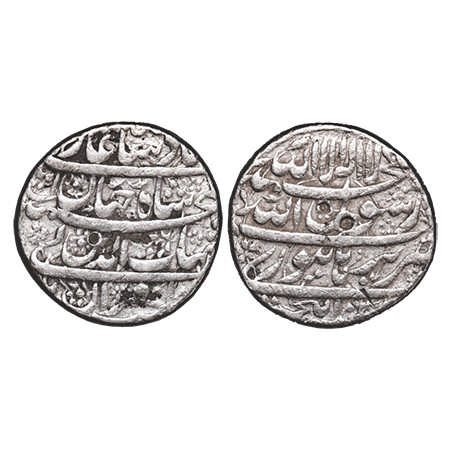 Shah Jahan I, Silver Rupee, 11.41g, Burhanpur Mint, AH 103x/Ahad (1), four lines type. KM 