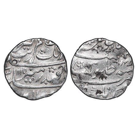 Aurangzeb, Silver Rupee, 11.22g, Ahmadnagar Mint, Badr-e-Munir, AH 1115/47 RY. KM 300.3 ty