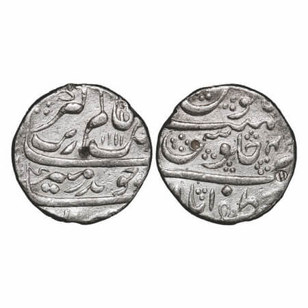 Aurangzeb, Silver Rupee, 11.27g, Zafarabad Mint, badr e munir type, AH 111¼ RY. KM 300.93.
