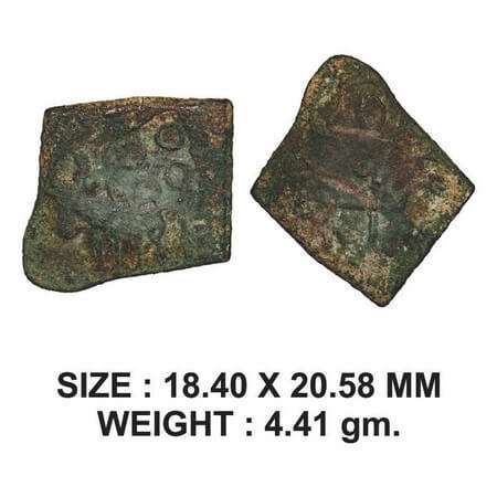 Pre-Satavahanas, Marathawada Region, Uninscribed type, Copper Unit, 4.41gm, Obv: Humped bu