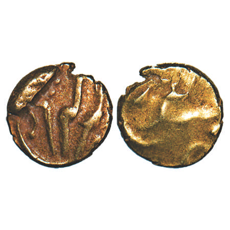 Muhammad Shah, Gold Fanam, 0.36g, Kolar Mint, Issued by Nawabs of Sira. Unlisted. Very Fin