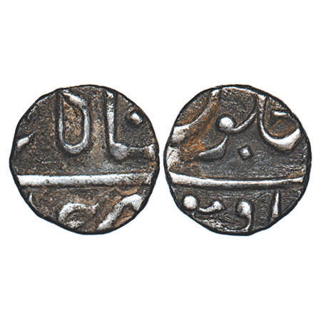 Maratha Confederacy, Silver ¼ Rupee, 2.74g, (Pune Muhiyabad) Mint, Ankushi mark unseen , I