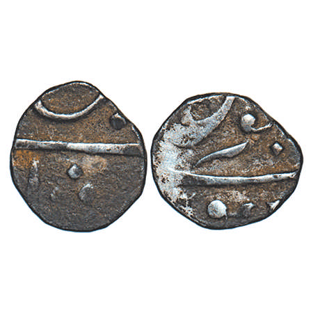 Maratha Confederacy, Silver 1/8 Rupee, 1.28g, (Pune Muhiyabad) Mint, Ankushi mark unseen ,