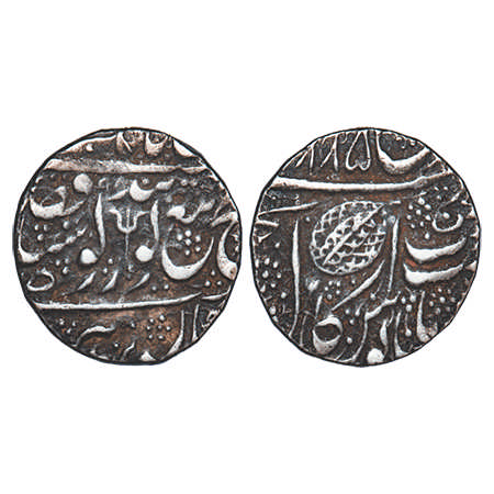 Sikh Empire, Silver Rupee, 11.08g, Amritsar Mint, Nanakshahi couplet, VS 1885 / 98 (AD 182
