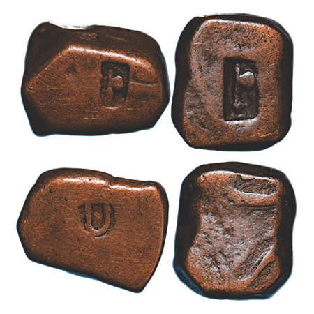 Cambay, Copper Paisa (2 Coins), 12.72 & 12.75g, Early coinage, Jafar Ali Khan (1880-1915 A