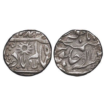Chhatarpur, Silver Rupee, 11.05g, INO Shah Alam II, Chhatarpur Mint, 11 RY, trident (Trish
