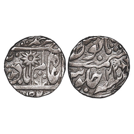 Chhatarpur, Silver Rupee, 11.15g, INO Shah Alam II, Chhatarpur Mint, AH 1192/22 RY, flower