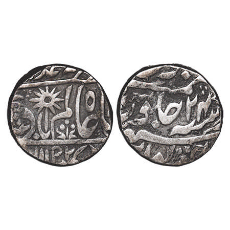 Chhatarpur, Silver Rupee, 10.95g, INO Shah Alam II, Chhatarpur Mint, AH 1192/24 RY, Retrog