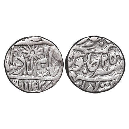 Chhatarpur, Silver Rupee, 10.95g, INO Shah Alam II, AH 1192/25 RY, Elephant goad on obv. K