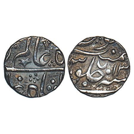 Hyderabad, ¼ Rupee, 2.71g, Nizam Ali Khan (AH 1175-1218 / 1761-1803 AD), (Daulatabad) Mint